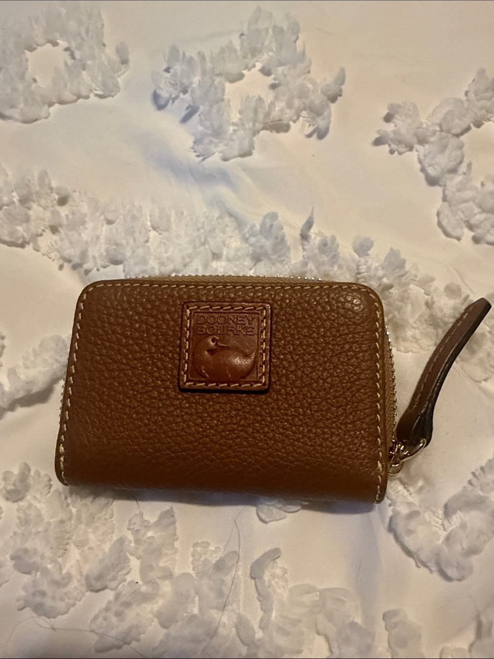 Dooney & Bourke Tan/Brown Pebbled Leather Crossbody with Credit Card Wallet - Picture 6 of 16